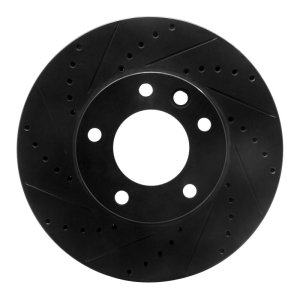 Mercedes-Benz G550 Brake Rotor (1) - Front Left - R1 Concepts - Drilled & Slotted - Black - `08-`18